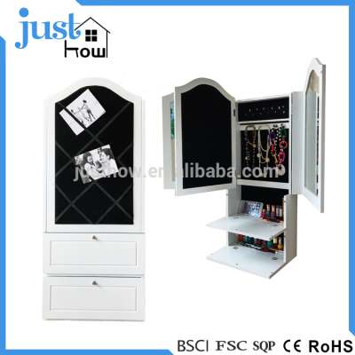 Hanging Wall Recessed Jewelry Cabinet With Mirror Jewelry Storage Cabinet